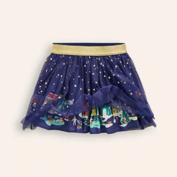 Mini Boden Starry Night Holiday Skirt - Picture 3 of 7